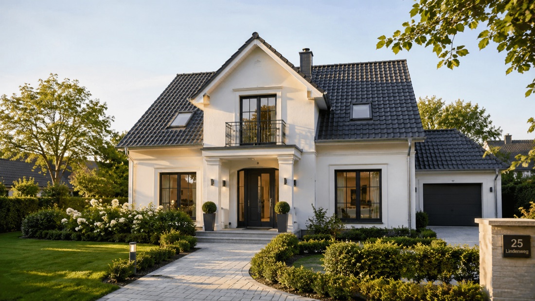 Modernes Einfamilienhaus mit gepflegtem Garten